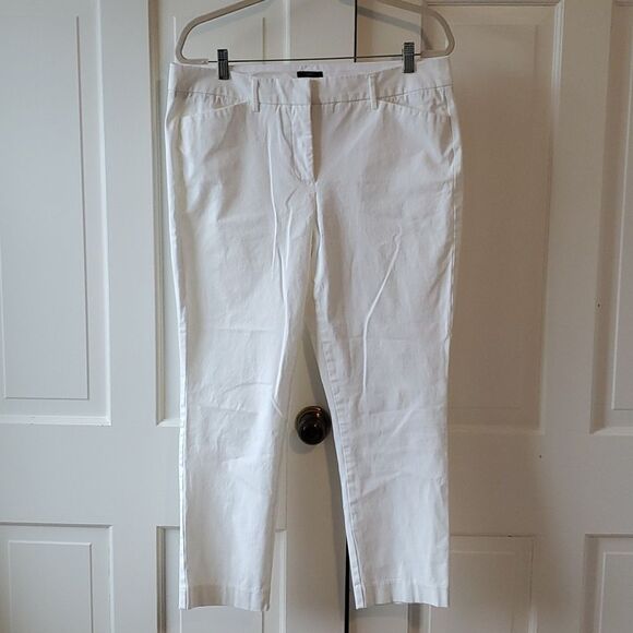 WORTHINGTON WHITE STRETCH COTTON ANKLE PANTS SIZE 12 - Picture 1 of 5